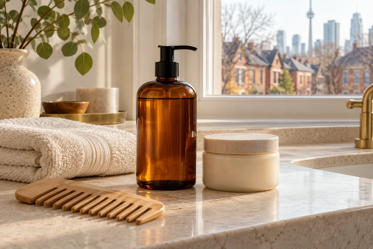 Comb, shampoo and conditioner for a gentle hair-care routine